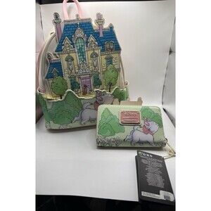 NWT LoungeFly Disney The Aristocats Marie House Leather Mini Backpack & wallet